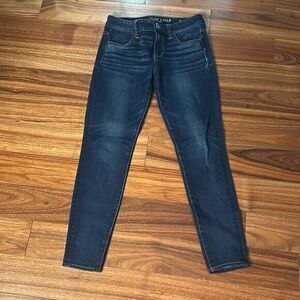 American eagle‎ super super stretch jegging med rise dark wash jeans 4 short